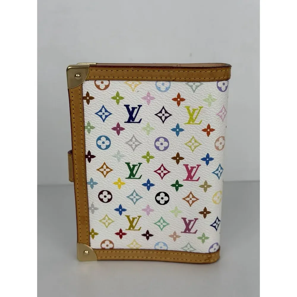 Louis Vuitton Monogram Multicolor Small Ring Agenda Cover in White 2007
